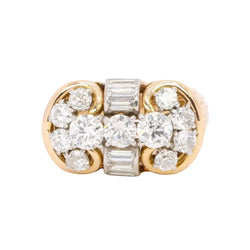 Yellow Gold and Diamond Tank Ring