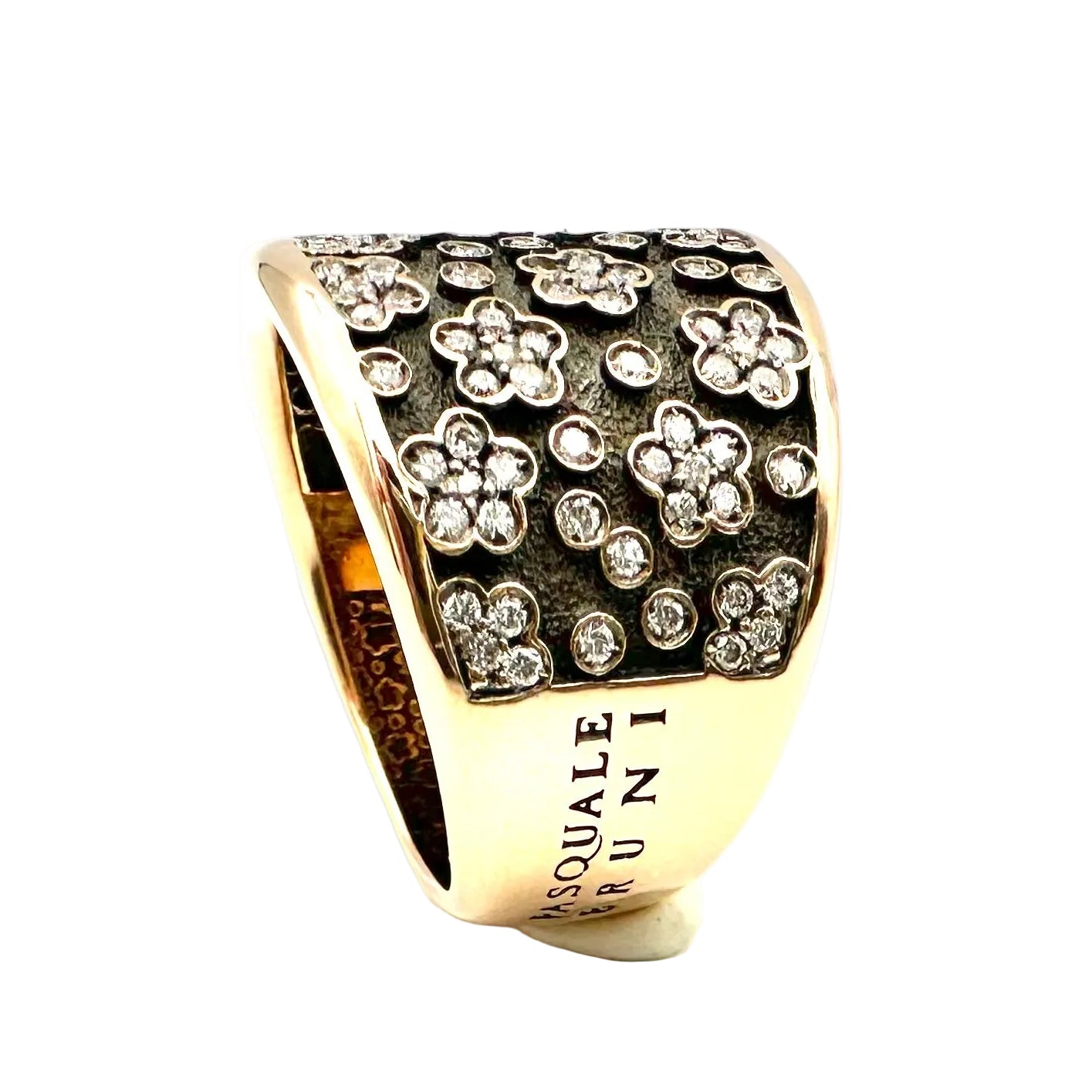 PASQUALE BRUNI "Ricami" Headband Ring in Rose gold, black gold and diamonds