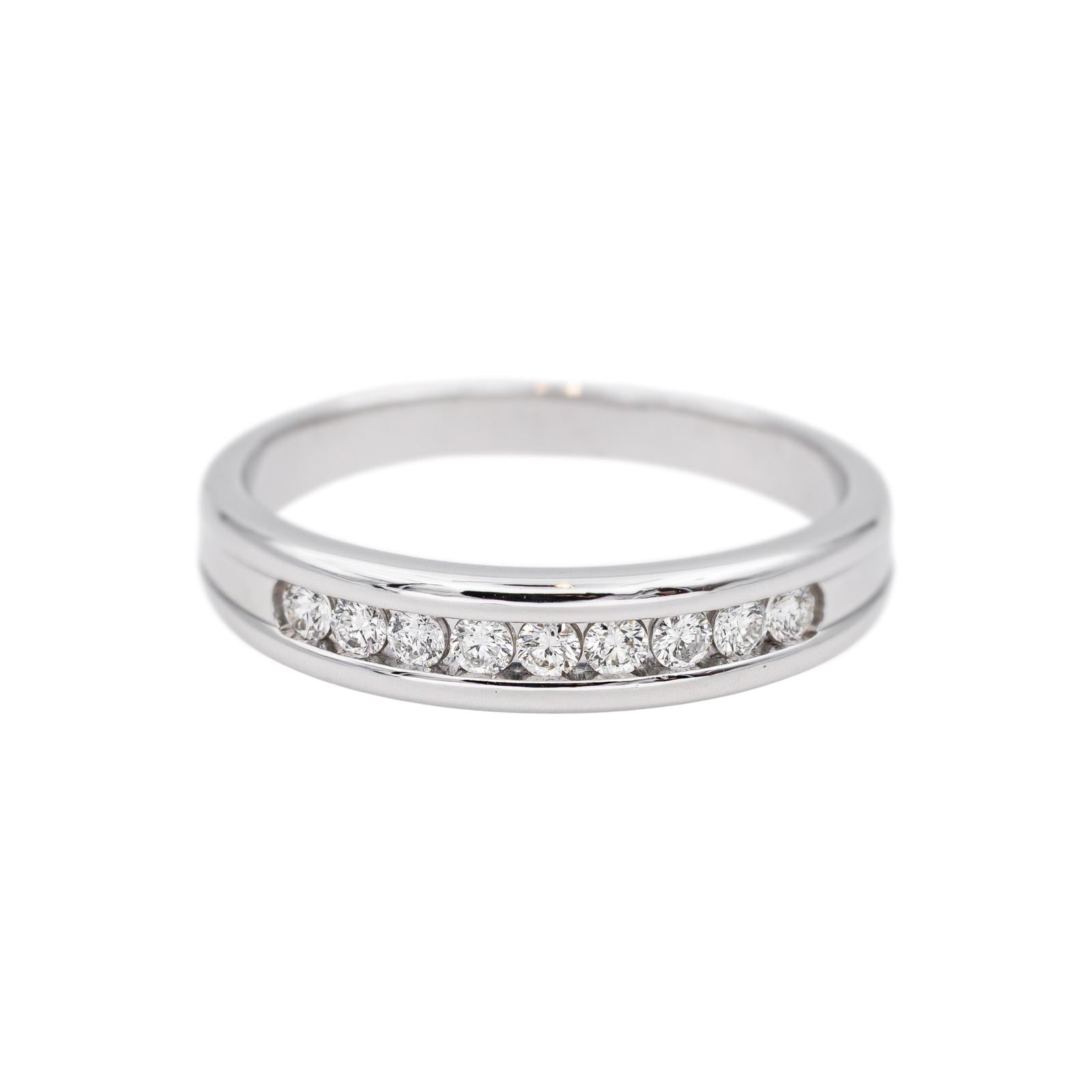 Bague Demi-alliance Or blanc Diamant