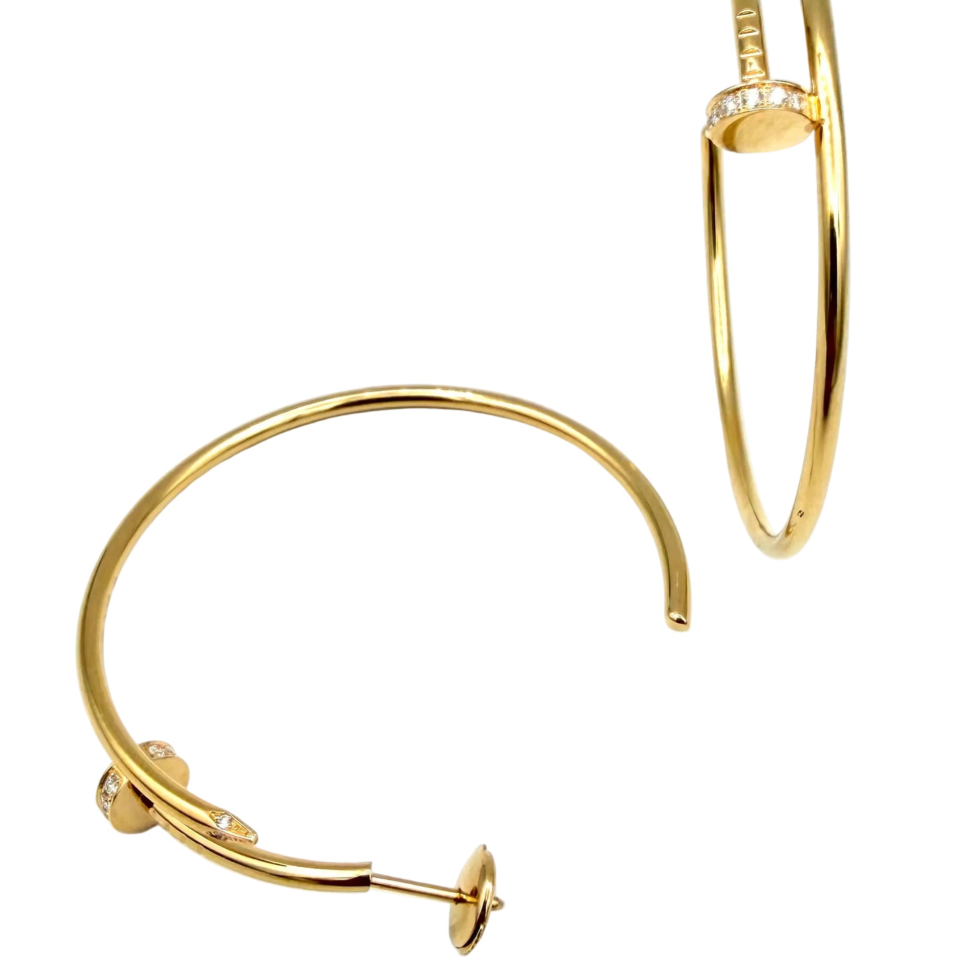 CARTIER "Juste un clou" GM Hoop earrings in rose gold and diamonds
