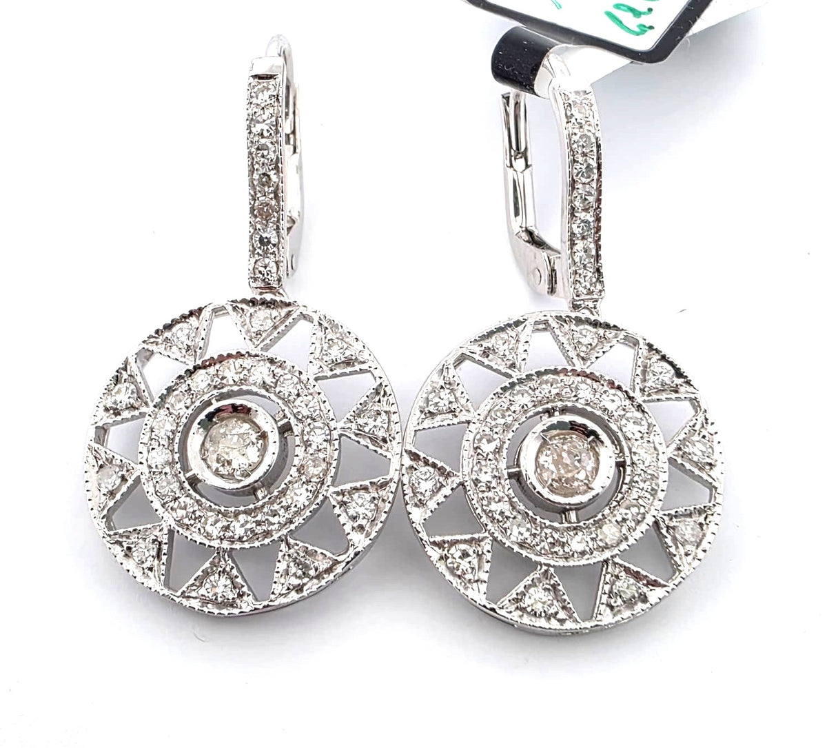 White Gold and Diamond Drop Earrings