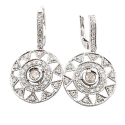 White Gold and Diamond Dangle Earrings