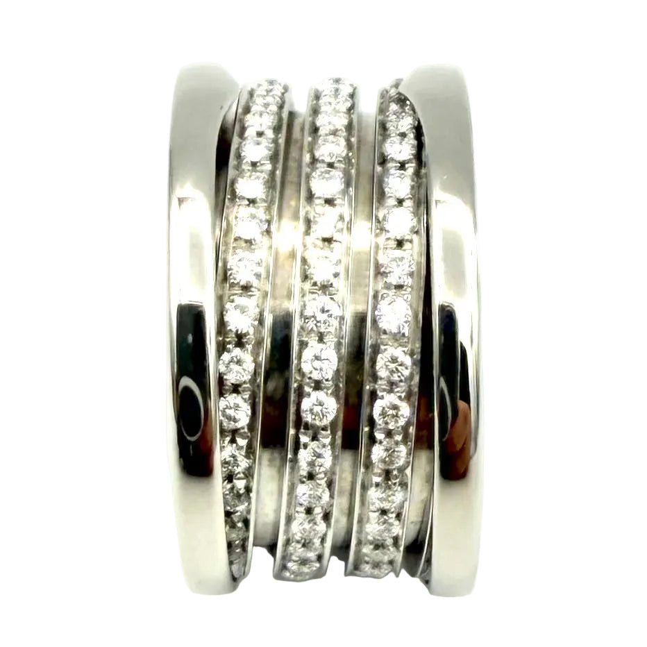 BULGARI "B.Zero1" Band Ring in white gold and diamonds