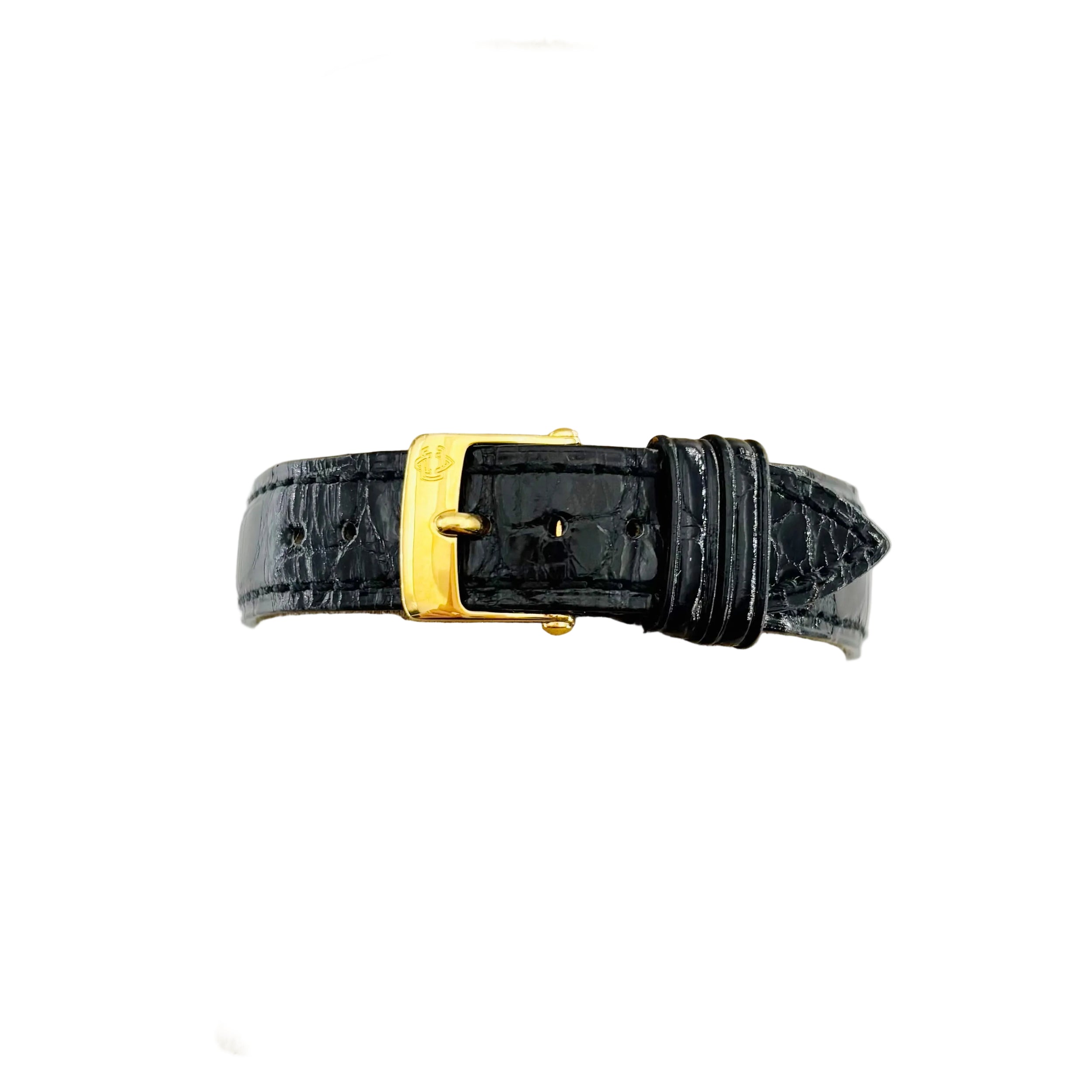 VAN CLEEF & ARPELS "La Collection" Watch in yellow gold, stainless steel, and leather