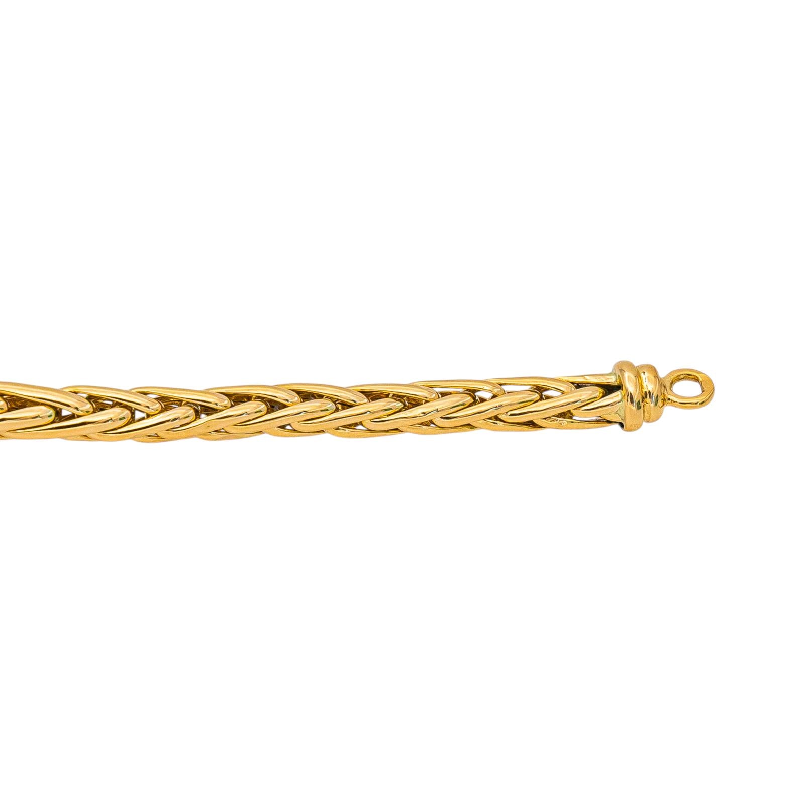 Yellow Gold Palm Leaf Link Necklace