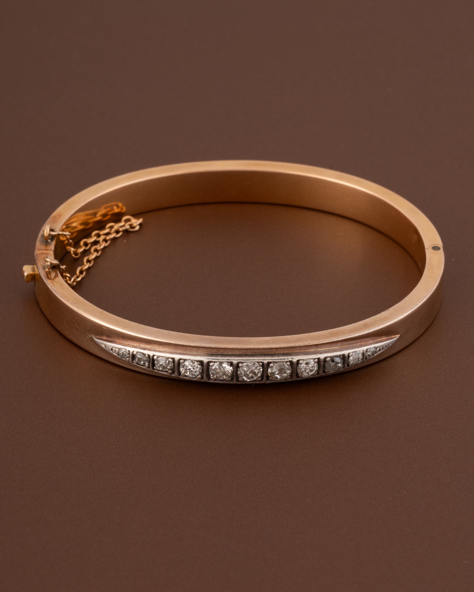 Yellow Gold and Diamond Bangle Bracelet