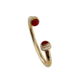 PIAGET "Possession" Bangle in rose gold, carnelian, and diamonds