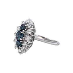 White Gold Marquise Ring with Sapphire