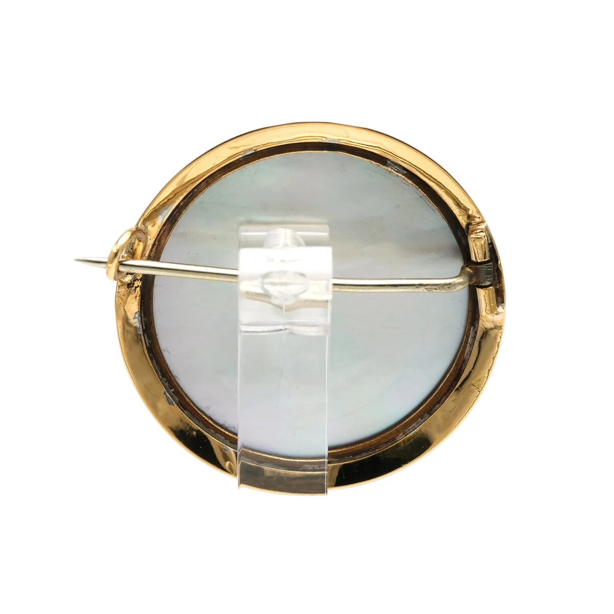 Yellow Gold and Porcelain Brooch