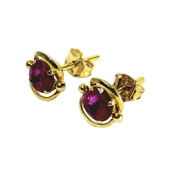 Yellow Gold and Ruby Stud Earrings