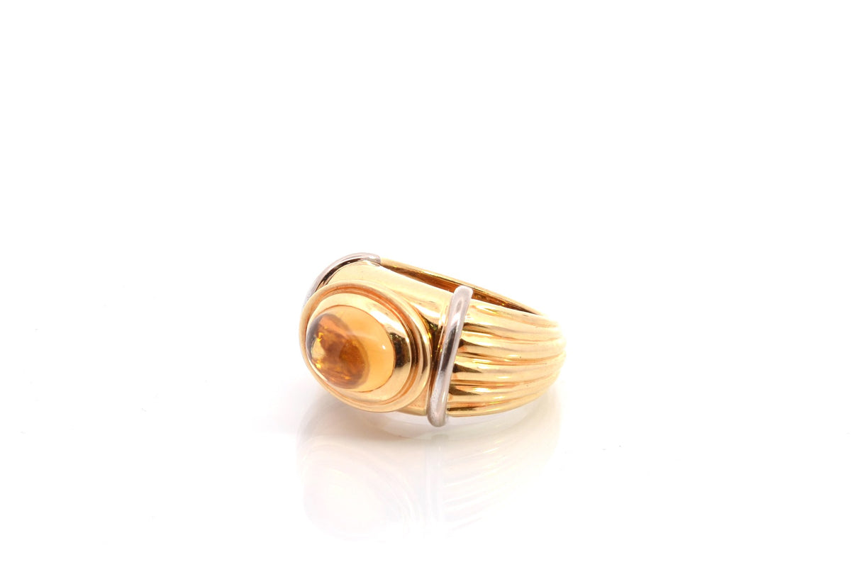 BOUCHERON "Jaipur" Yellow Gold and Citrine Bangle Ring