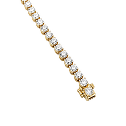 "Ligne" Bracelet in Yellow Gold and Diamonds