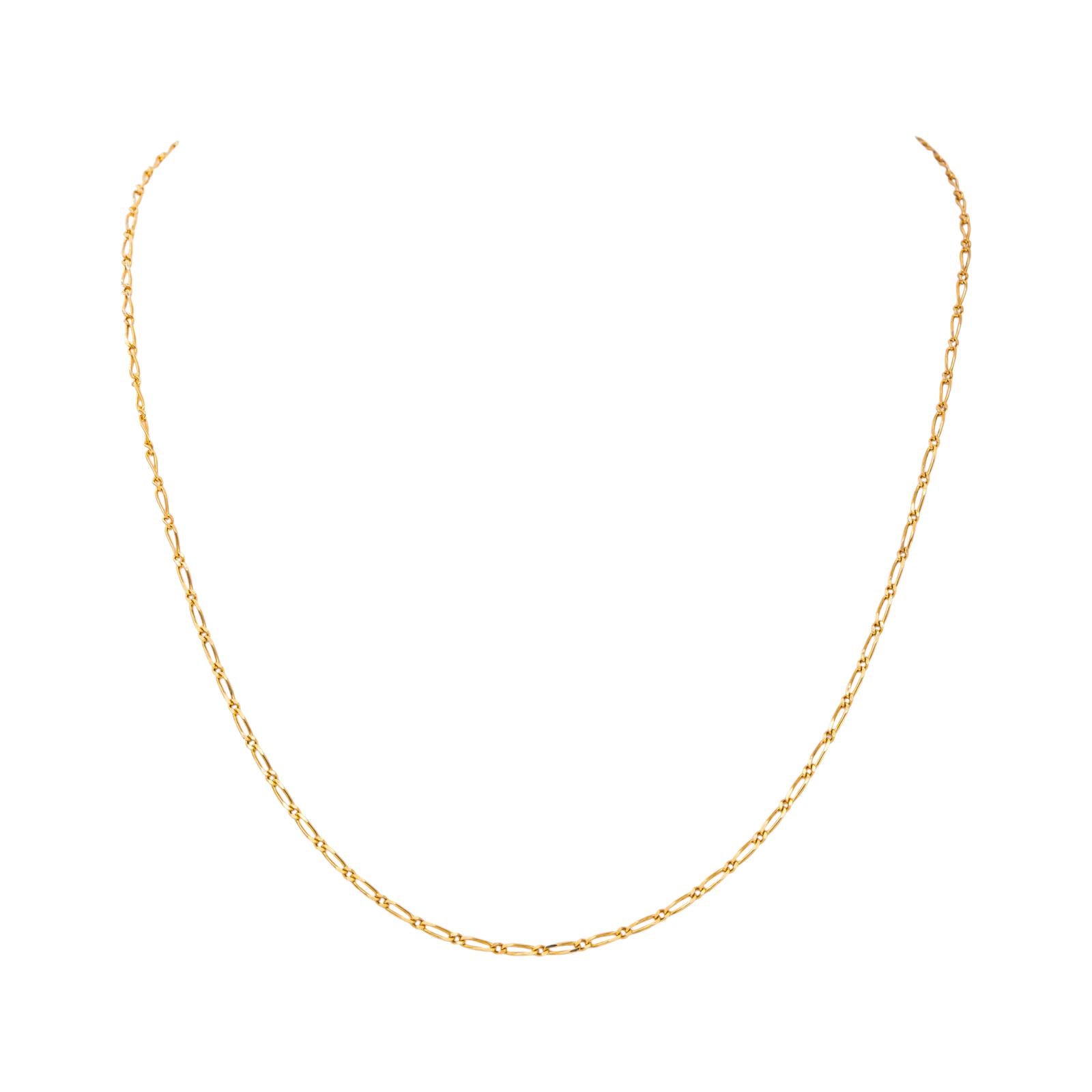 Yellow Gold Alternating Link Necklace