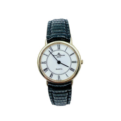 BAUME & MERCIER Watch in yellow gold and leather