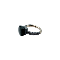POMELLATO "Nudo" Ring in rose gold, titanium, obsidian, and black diamonds