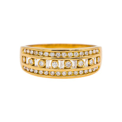 Bague Bandeau  Or jaune Diamant