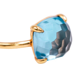 Bague Solitaire SWISS TOPAS en or jaune et topaze