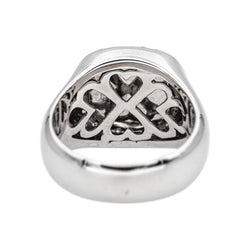 Bague Chevalière Or blanc Onyx