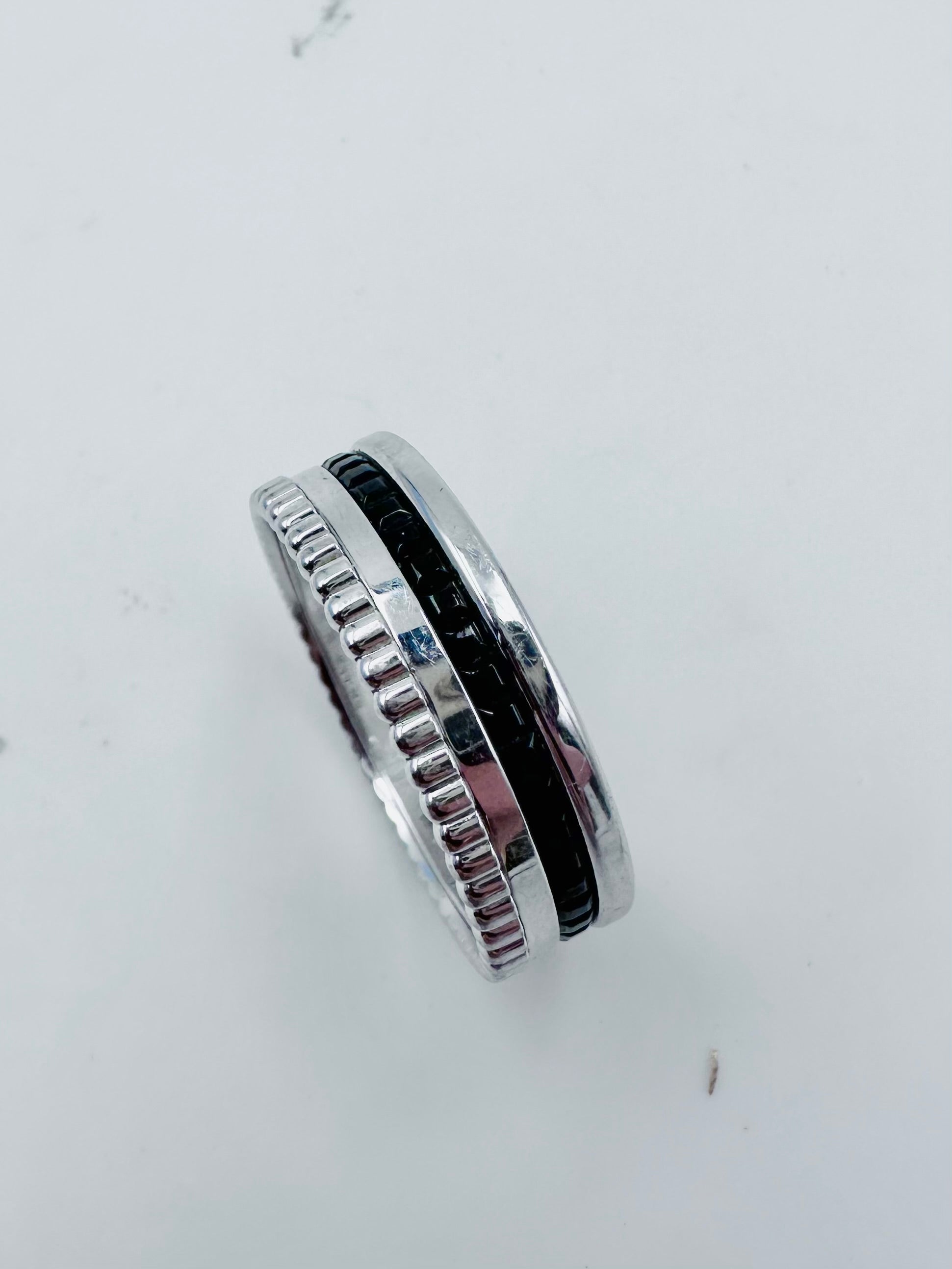 BOUCHERON "Quatre Black Edition" Ring in white gold and black PVD