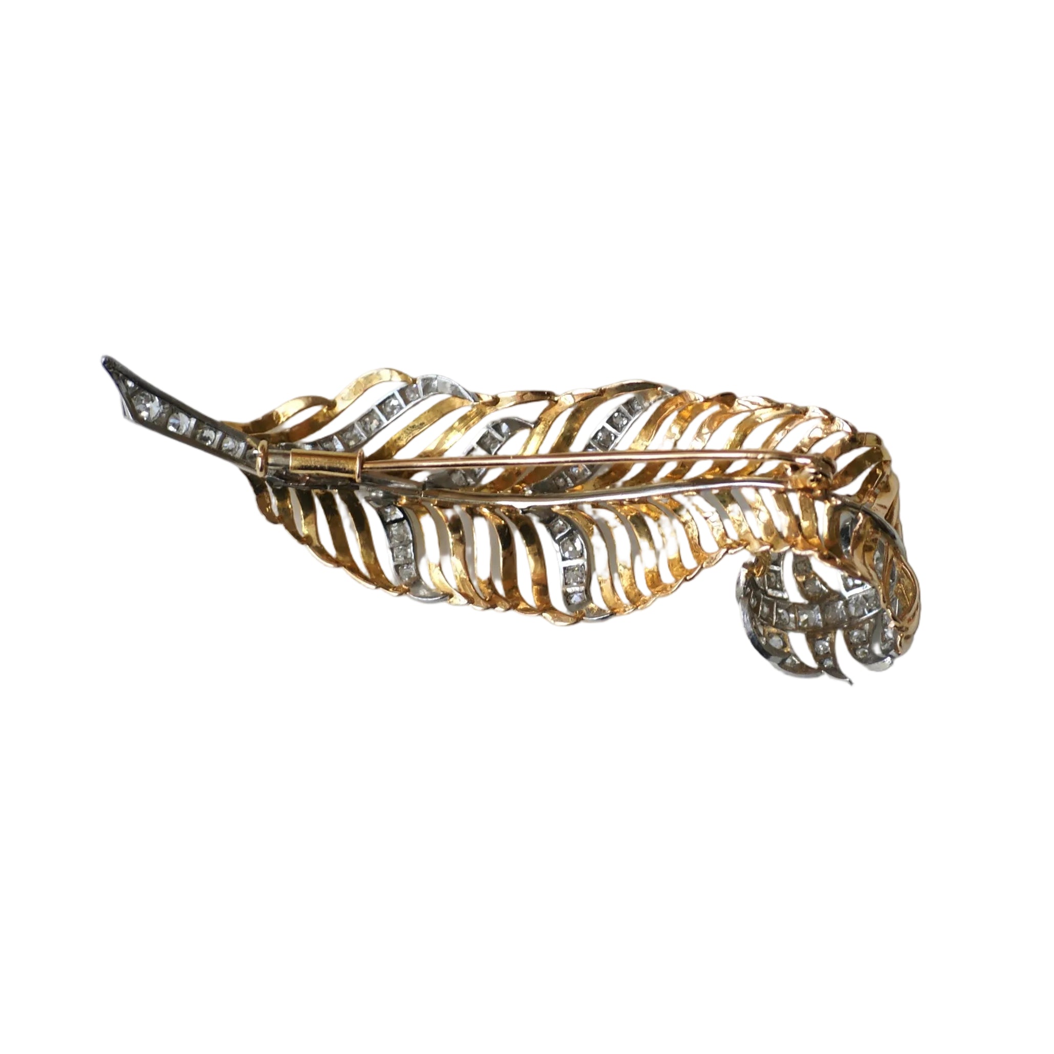 Rose gold, Platinum and Diamond Brooch Pin