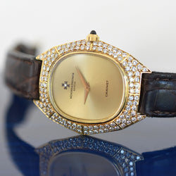 VACHERON CONSTANTIN Watch for CHAUMET in yellow gold, leather, and Diamonds