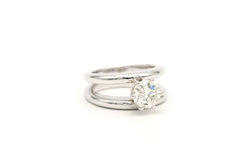 White Gold Solitaire Ring with Diamond