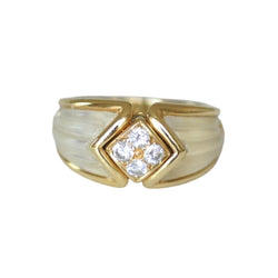 BOUCHERON "Dôme" Ring in yellow gold, rock crystal, and diamonds