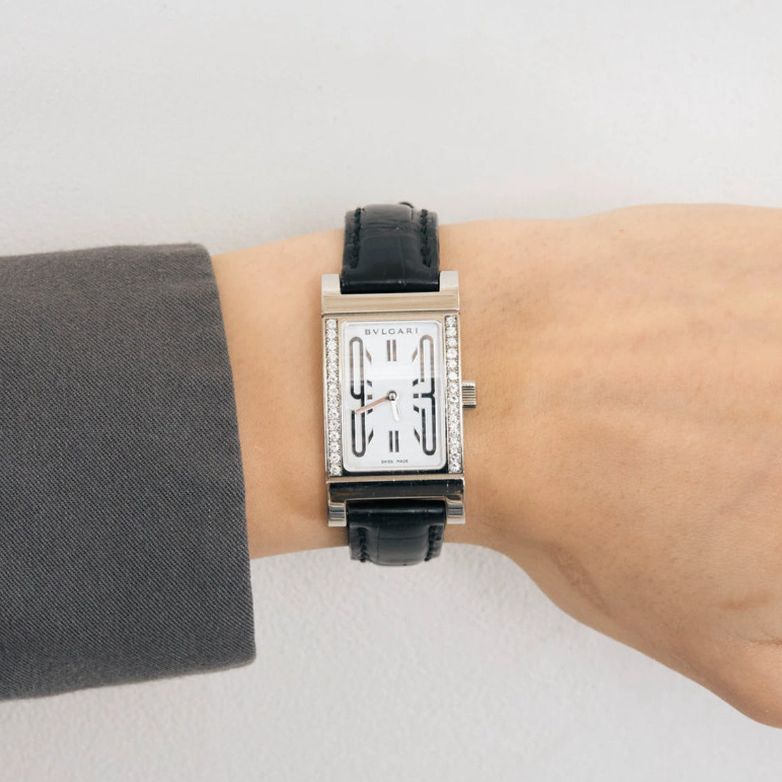 Watch Bulgari - Retrangolo in white gold and diamonds