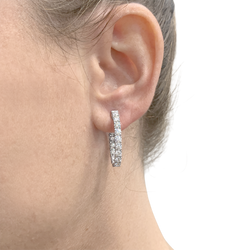 Boucles d'oreilles Créoles en or blanc et diamants