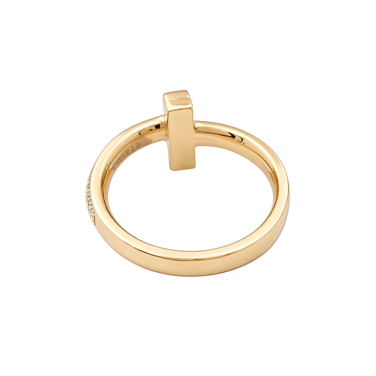 TIFFANY & CO. "Tiffany T" Bangle Ring in Rose gold with Diamonds
