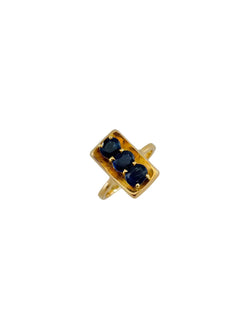Retro Ring in Rose Gold and Sapphires