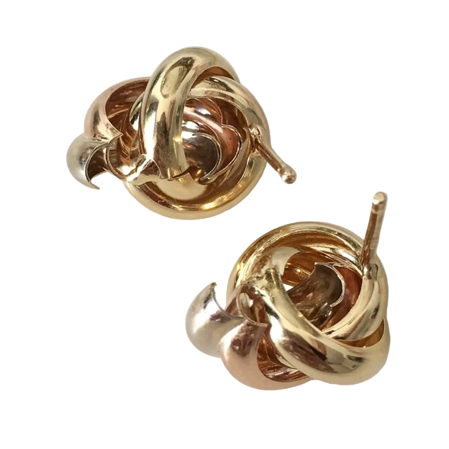 Flea earrings in white gold, yellow gold and rose gold