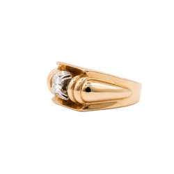 Tank Ring in Rose Gold, Platinum, and Diamond