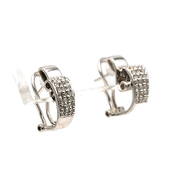 White Gold and Diamond Clip-On Earrings