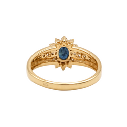 Marguerite Ring in Yellow Gold, Sapphire, and Diamonds