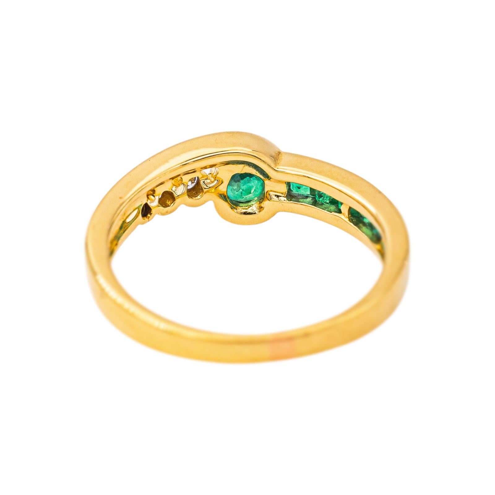 Bague Or jaune Emeraude