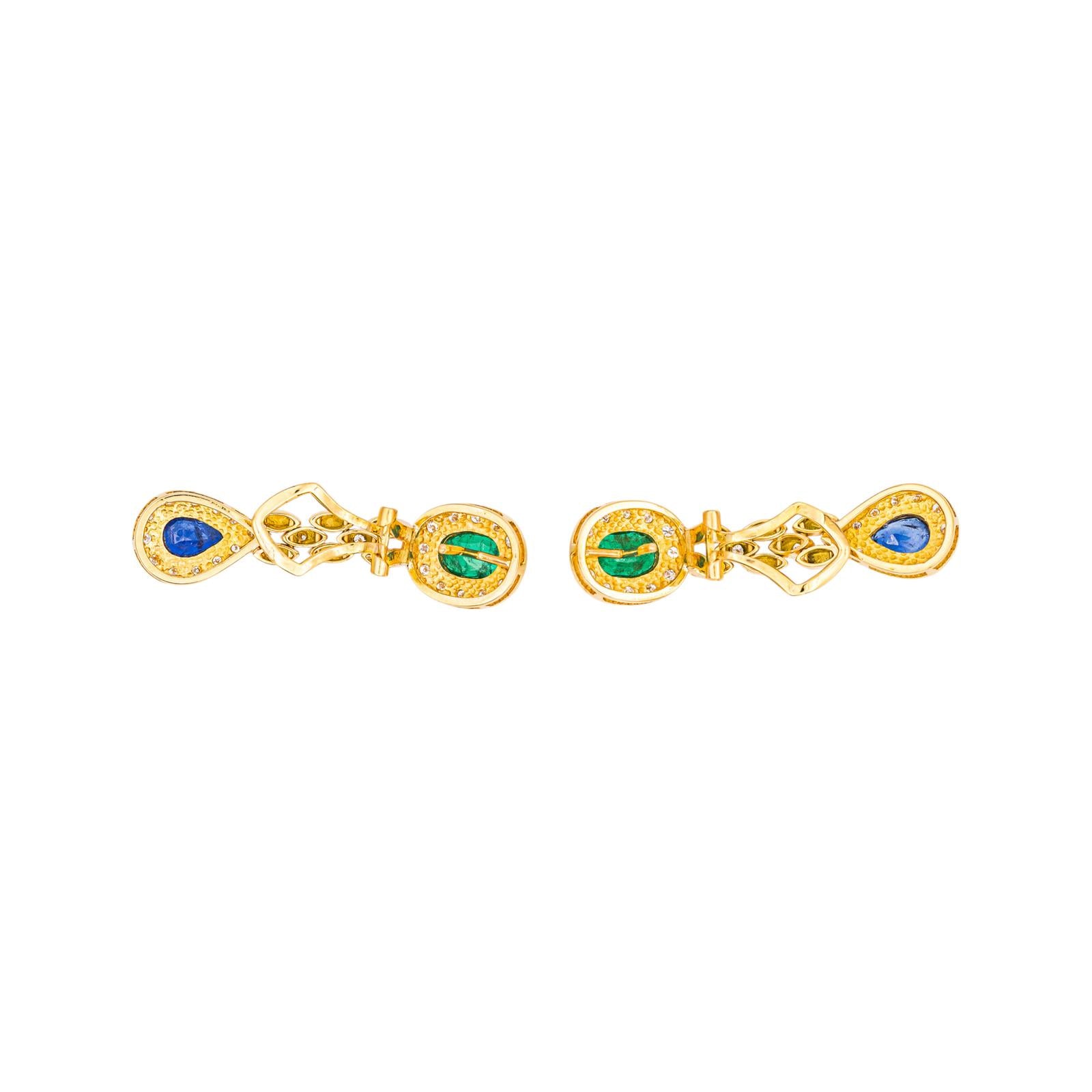 Earrings Yellow gold Emerald