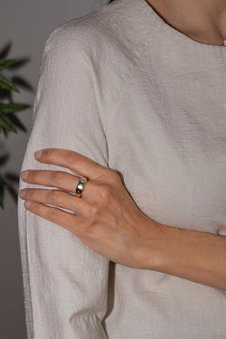 Bague Or jaune Emeraude