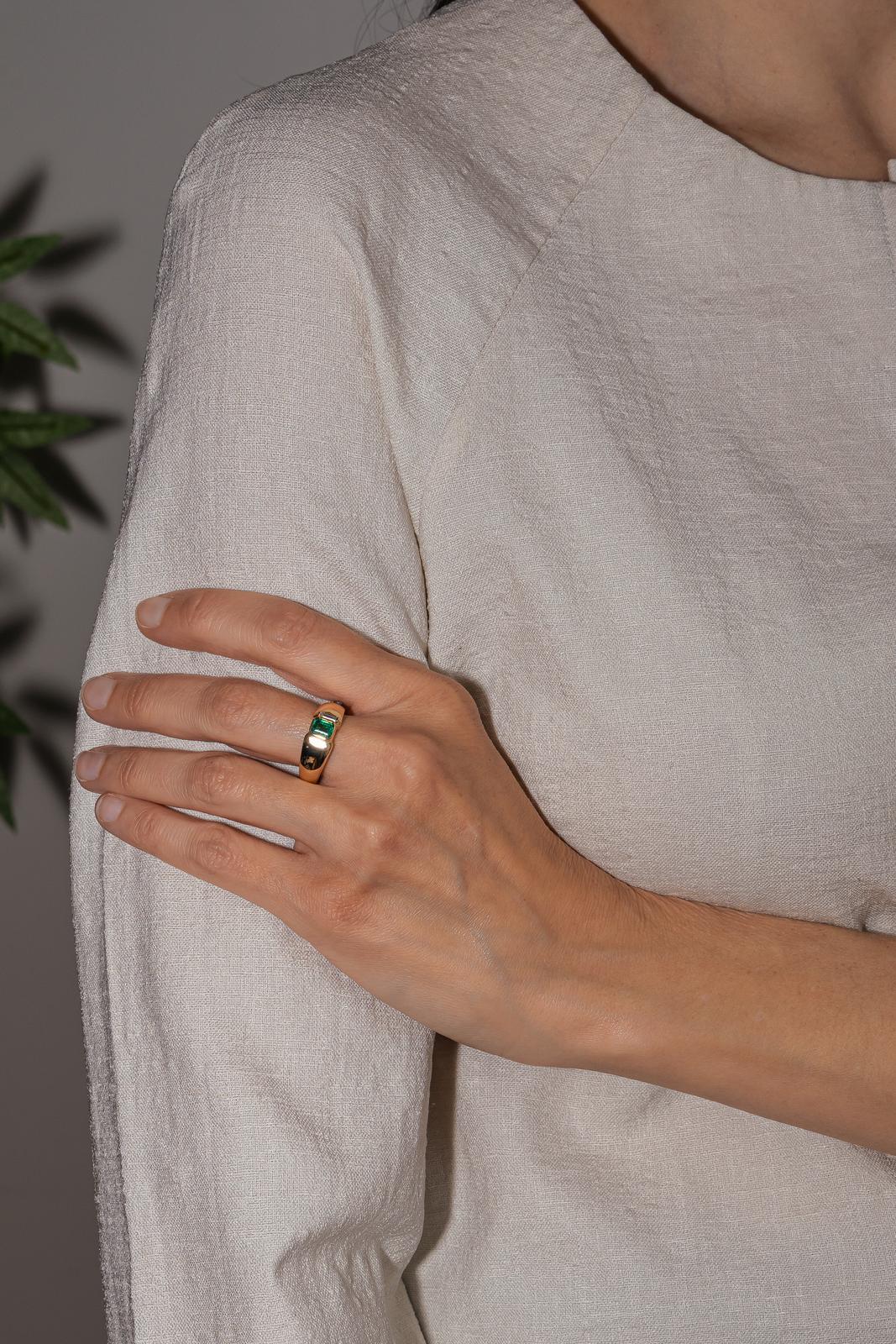 Bague Or jaune Emeraude