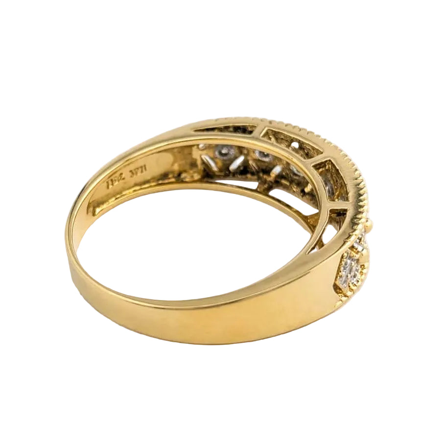 Yellow Gold and Diamond Band Ring