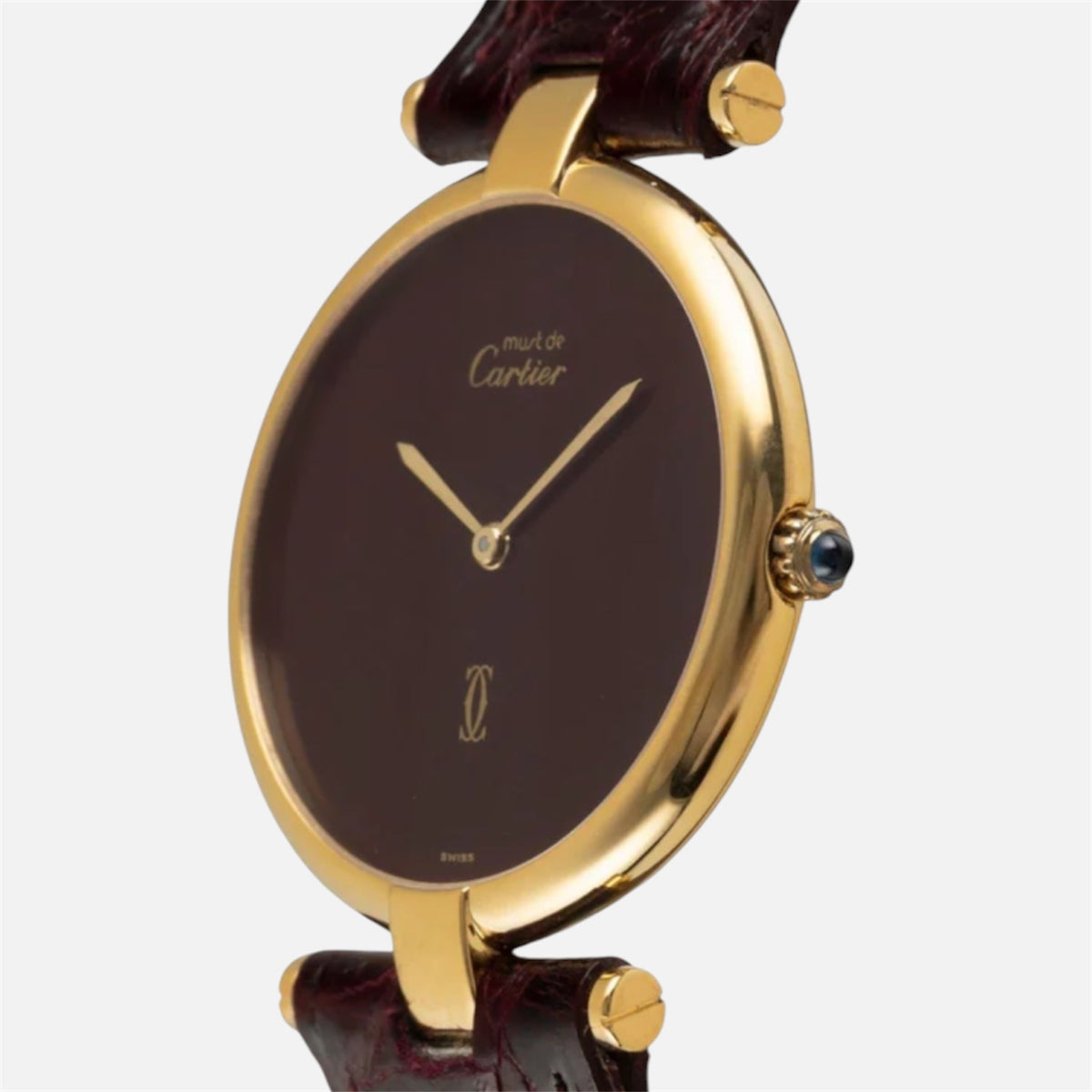 Montre CARTIER Vendôme en vermeil et cuir