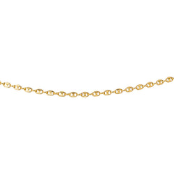 Yellow Gold Coffee Bean Link Necklace