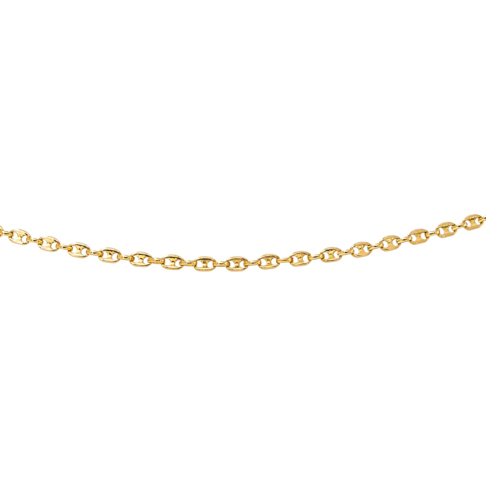 Yellow Gold Coffee Bean Link Necklace