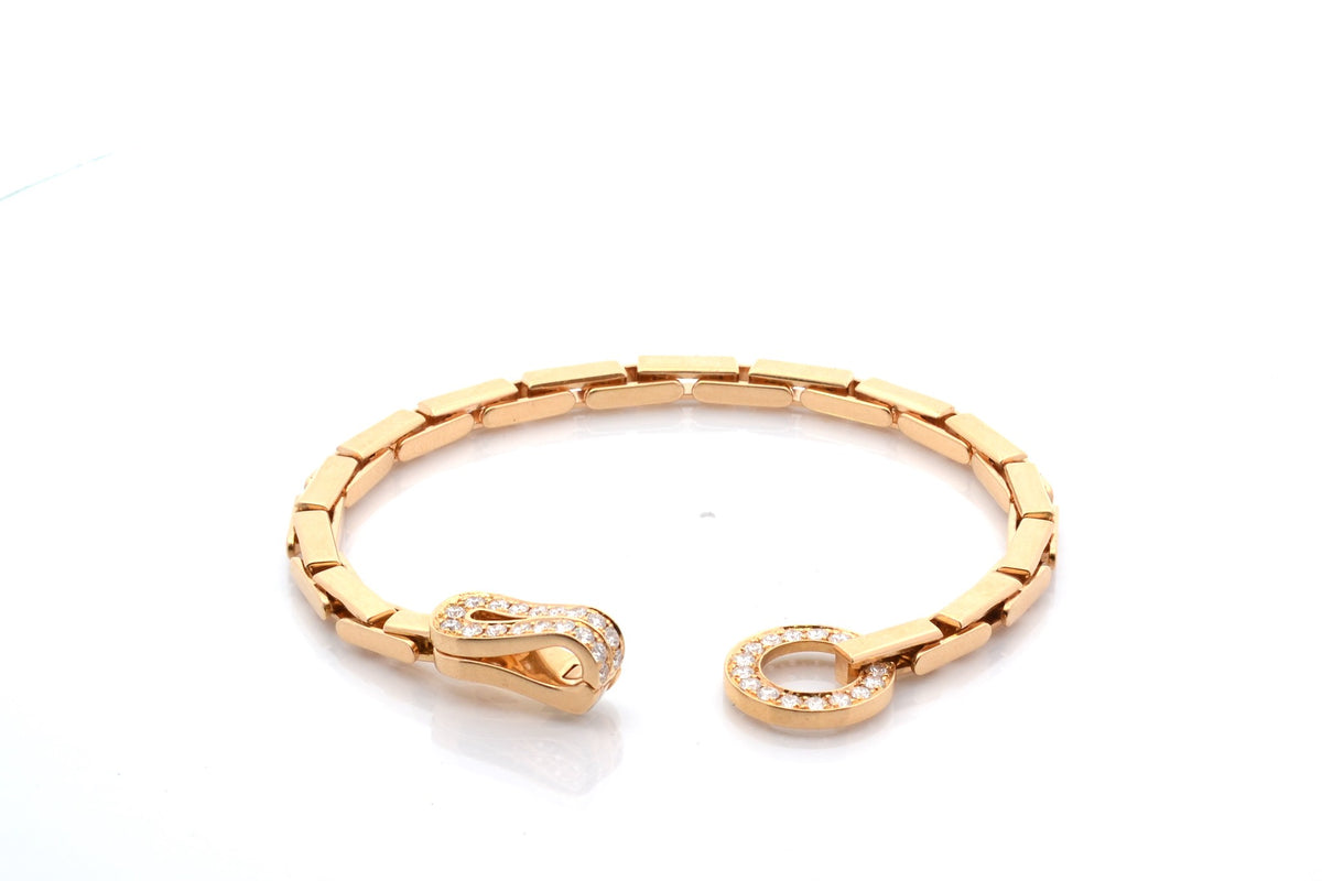 Bracelet Maille CARTIER Agrafe en or jaune et diamants