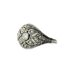 White Gold and Diamond Dome Ring