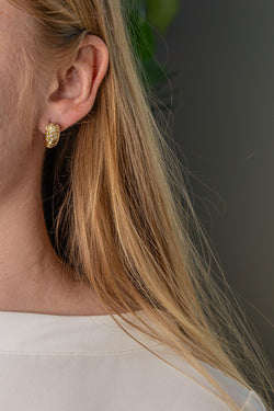 Boucles d'oreilles Demi-créoles Or jaune  Diamant