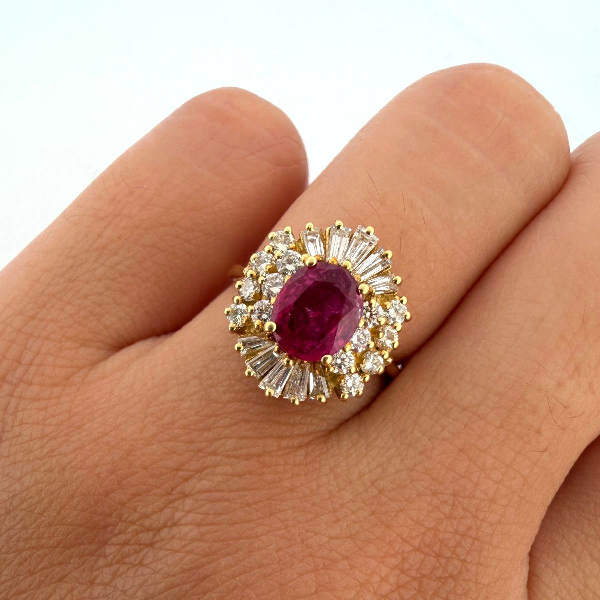 "Entourage" Ring in Yellow Gold, Rubies, and Diamonds