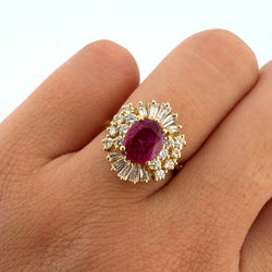 "Entourage" Ring in Yellow Gold, Rubies, and Diamonds