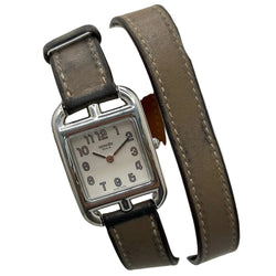 HERMÈS "Cape Cod" PM Watch in Steel and Leather