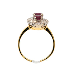 Marquise Ring in White gold, Yellow gold, Ruby and Diamonds